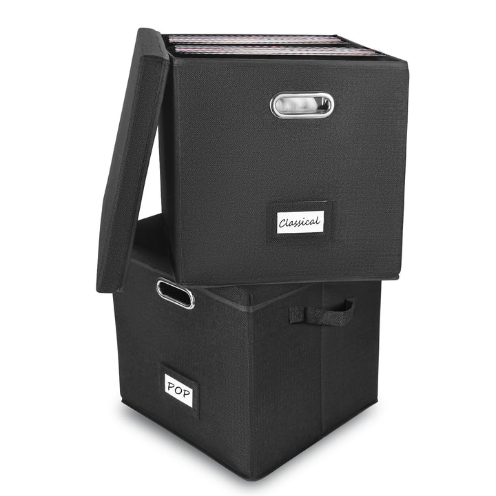 ZEDKEHO front view of two boxes showing decorative storage and stackability