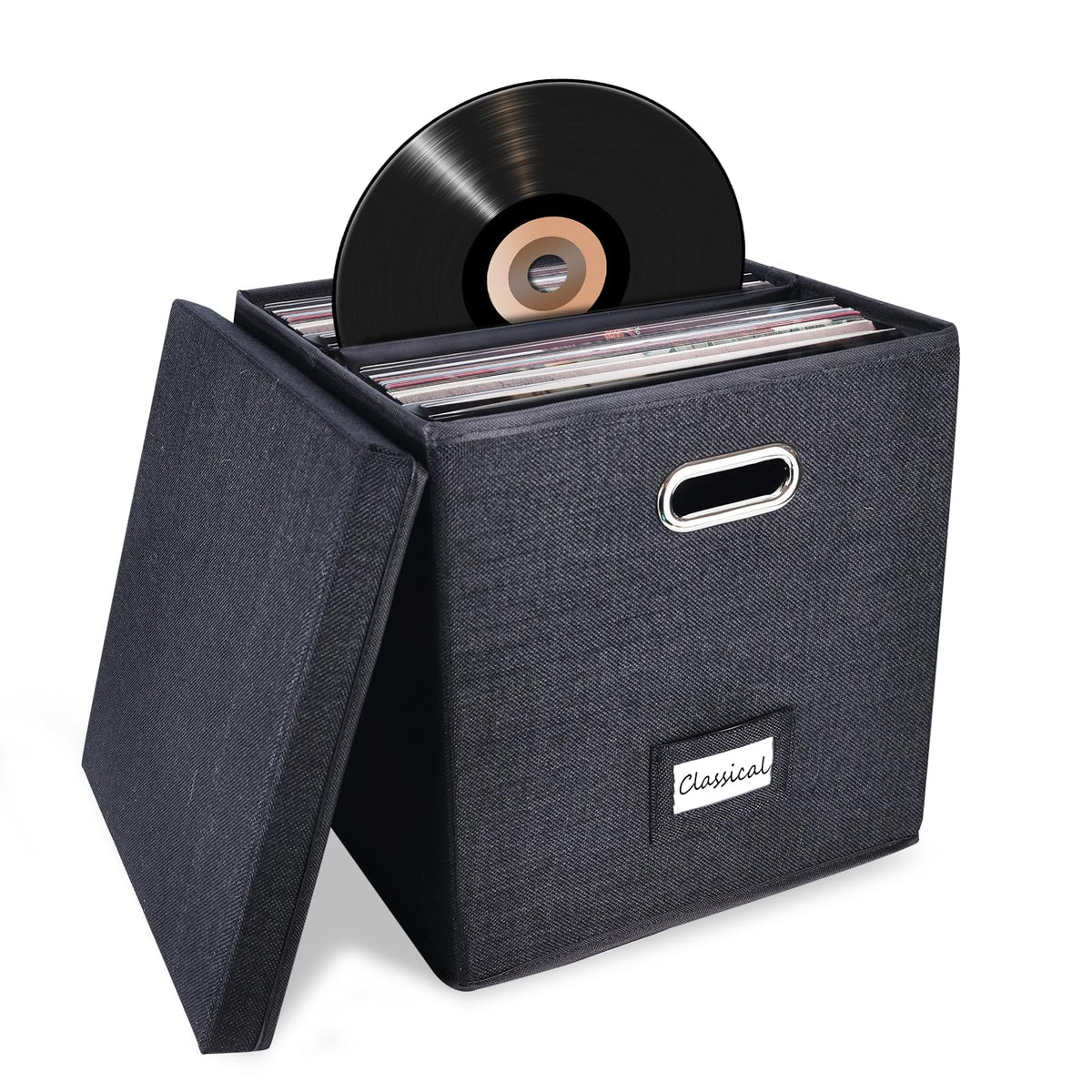 ZEDKEHO sturdy vinyl record storage box with durable exterior for safe collection storage