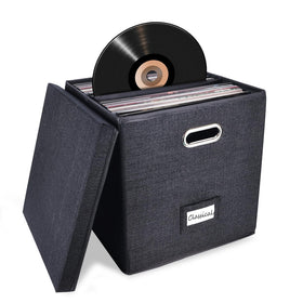 ZEDKEHO sturdy vinyl record storage box with durable exterior for safe collection storage