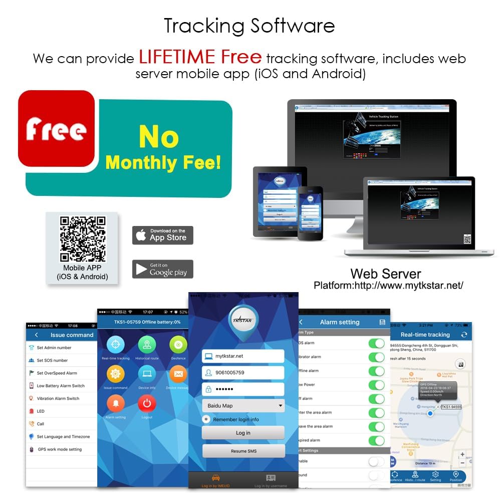 Zeerkeer TKSTAR 4G Tracker provides SMS, app, and web tracking flexibility.