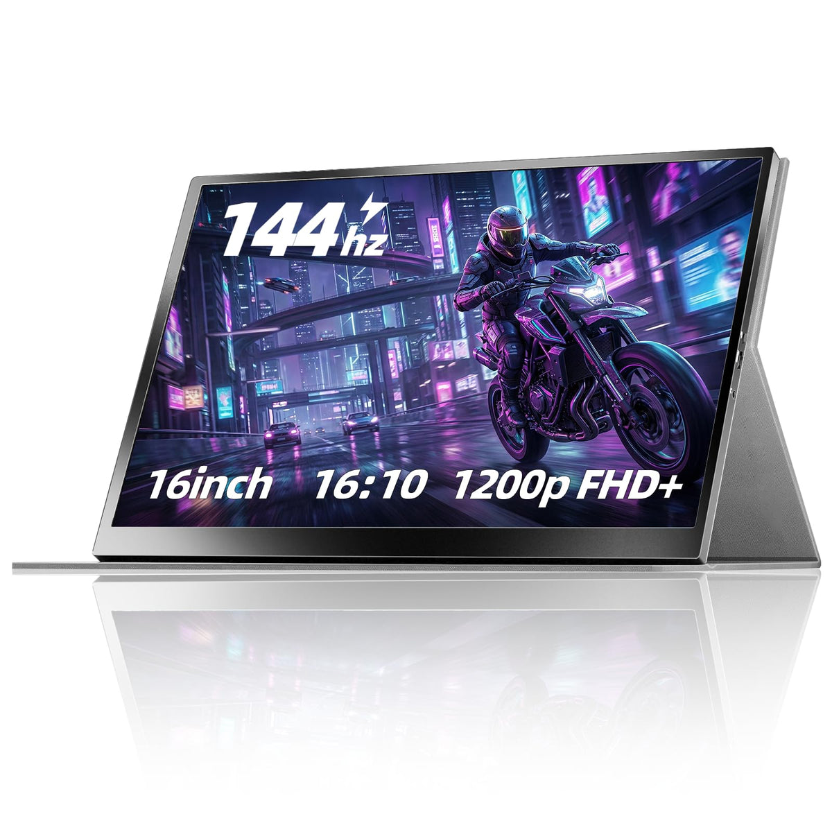 ZefcS portable gaming monitor angled front view for immersive on-the-go play.