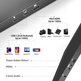 ZefcS portable gaming monitor with Switch for handheld play.