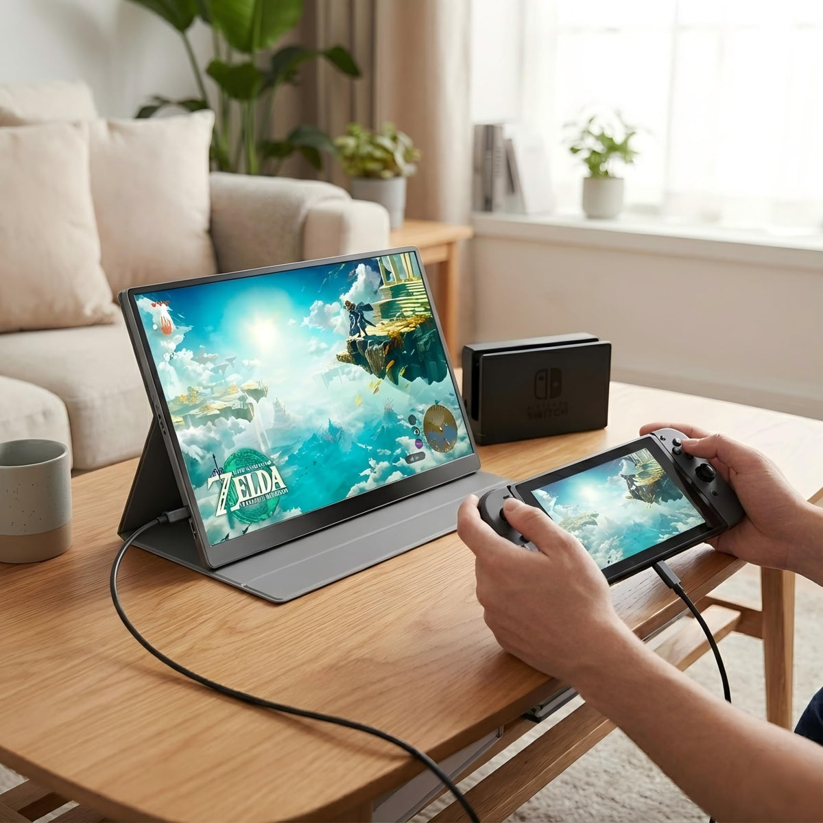 ZefcS portable gaming monitor ultra-thin profile suitable for travel.