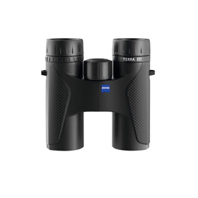 ZEISS Terra ED 10x32 binoculars front view highlighting lightweight travel-ready design