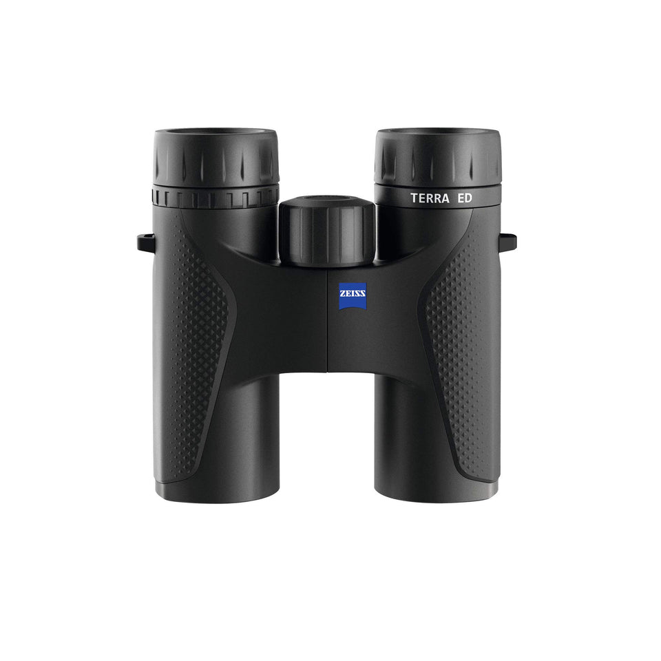 ZEISS Terra ED 10x32 binoculars front view highlighting lightweight travel-ready design