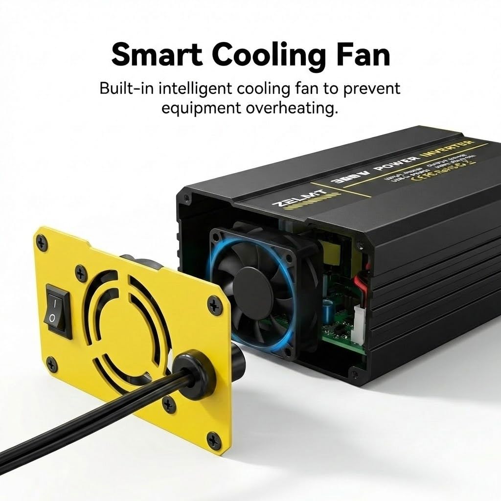 ZELMT 300W inverter road-trip use keeps essential devices powered.