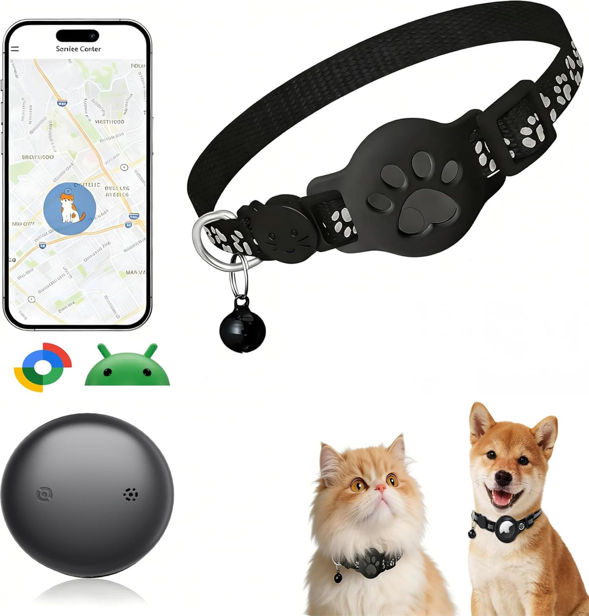 Zeloman GPS pet tracker collar lightweight design for cats and small dogs.