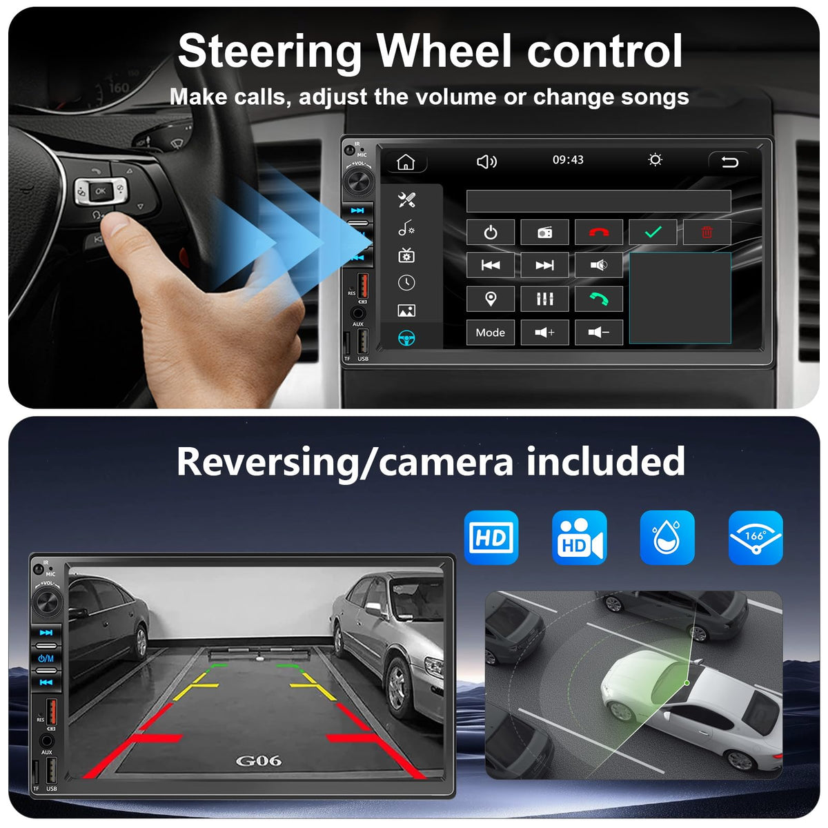 Zeminba AM FM Bluetooth USB DSP delivers versatile audio sources and quality sound.
