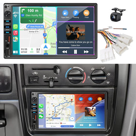 Zeminba car radio wireless CarPlay front view for seamless infotainment upgrade.