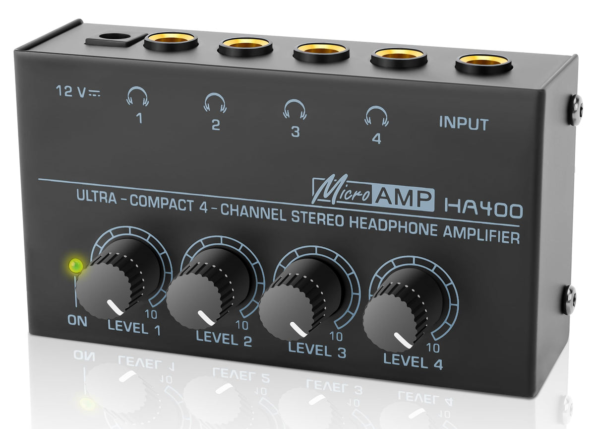 Zendstanding HA400 front panel with four independent volume controls for headphones