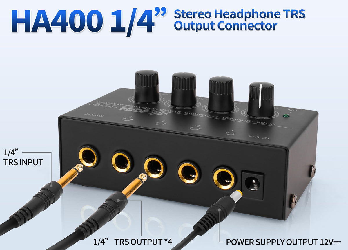 Zendstanding HA400 in-studio use powering four headphones with individual control