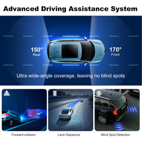 Zengest dash cam front 170-degree view captures wide road scenes