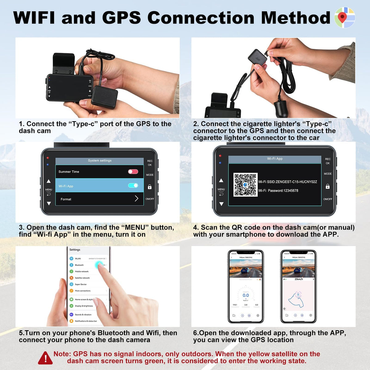 Zengest dash cam GPS app control lets you view trip data on your phone