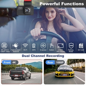 Zengest dash cam rear 1080p records the rear view for comprehensive coverage