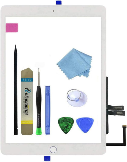 Zentop iPad 6th Gen digitizer assembly with pre-installed adhesive for quick replacement.