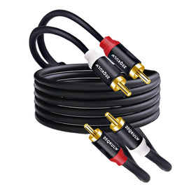 ZEQKULW 2RCA cable top-connection view for clear stereo audio signal.