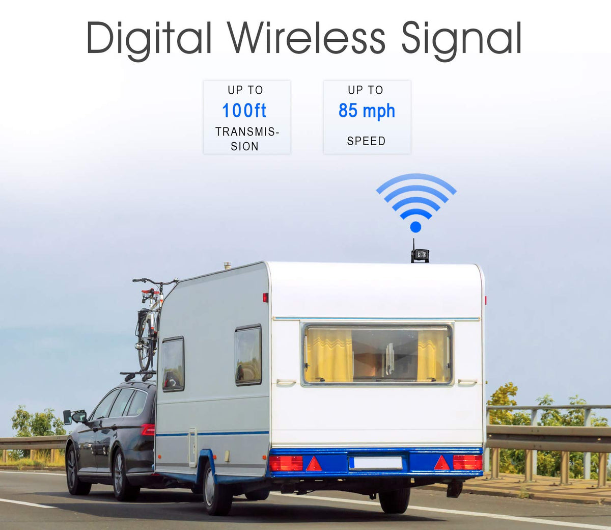 ZEROXCLUB 7-inch wireless monitor on dash for quick reversing view.