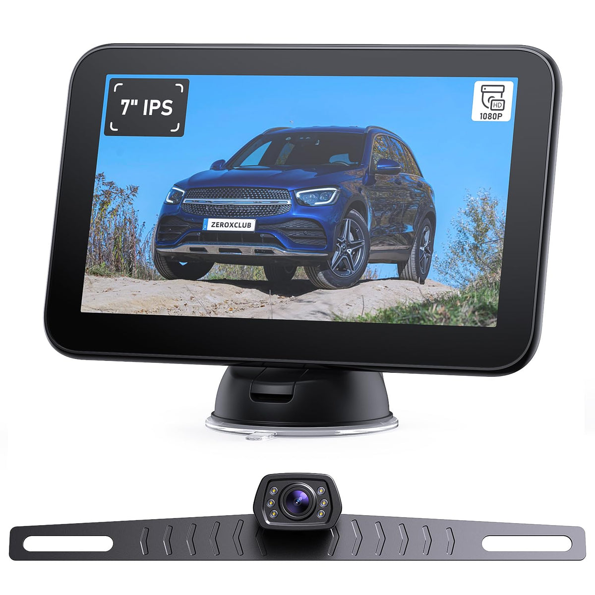 ZEROXCLUB B7 rear camera on license plate for clear parking view