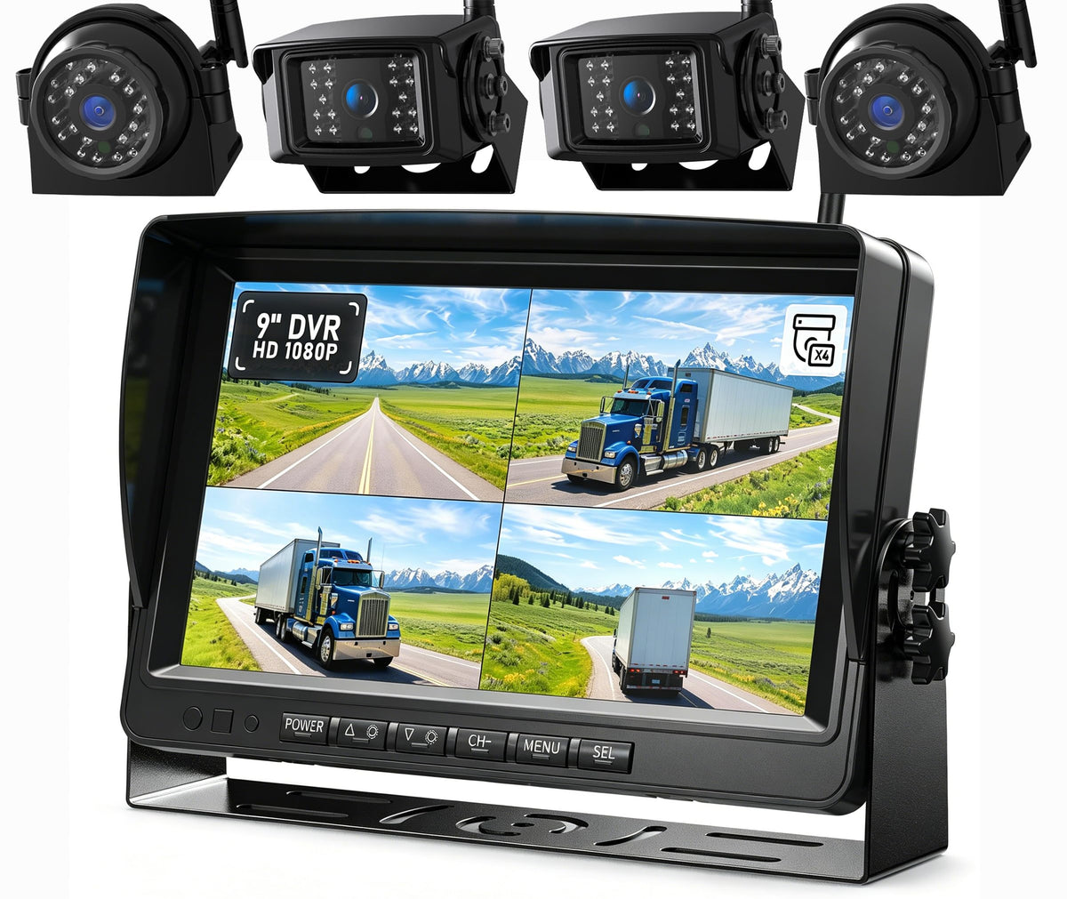 ZEROXCLUB B904 9-inch monitor displaying clear rear-view visibility for safer driving
