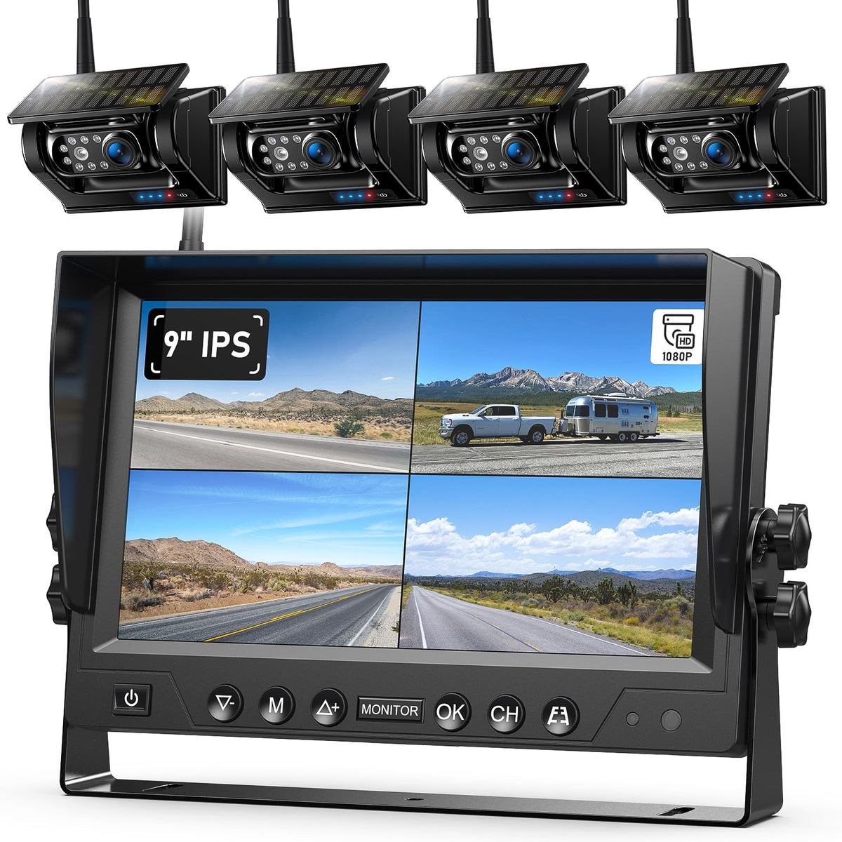 ZEROXCLUB BL904 quad-camera mount on metal surface for secure wireless viewing.