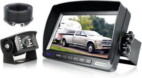 ZEROXCLUB front view of 7 inch monitor and rear camera showing clear benefit of wide view