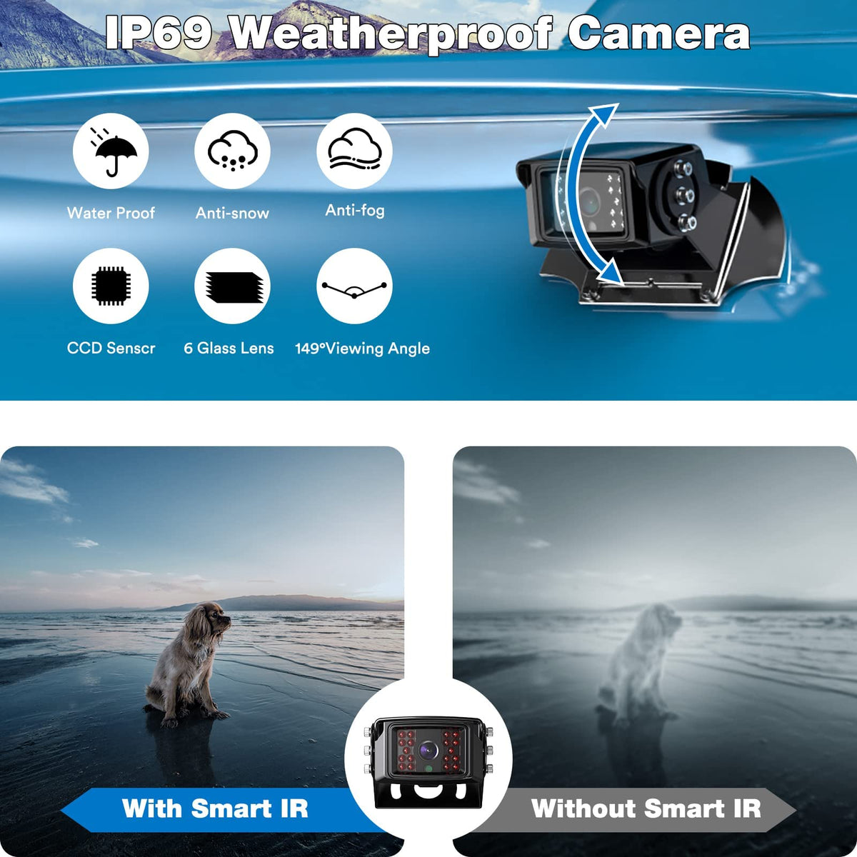 ZEROXCLUB monitor displaying night vision image highlighting improved low-light safety