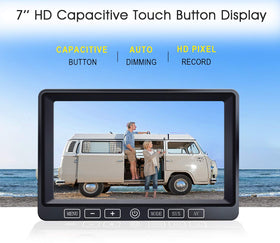 ZEROXCLUB quad split monitor displays four camera feeds for comprehensive rear visibility.