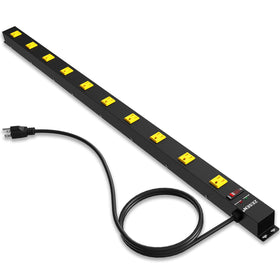 ZESEN front view showing ten wide spaced outlets for convenient multi-plug use