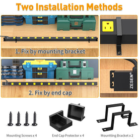 ZESEN mounted under desk with tidy cable management and secure hold benefit