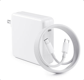 Zeshuo 70W USB-C charger on desk powering MacBook Pro efficiently