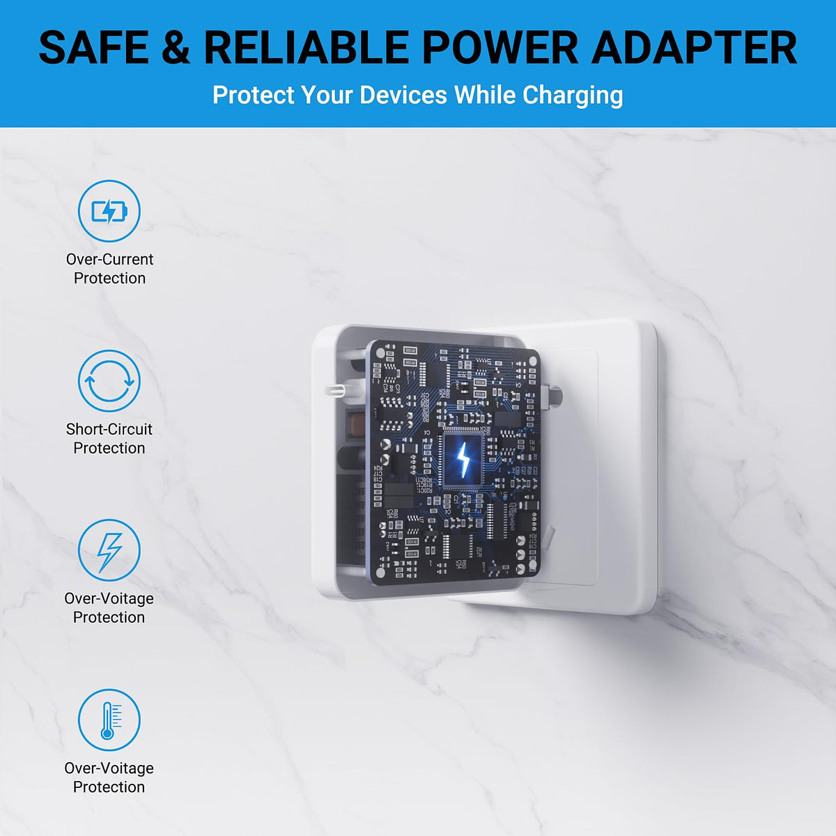 Zeshuo charger with visible ports ready for MacBook and iPad Pro