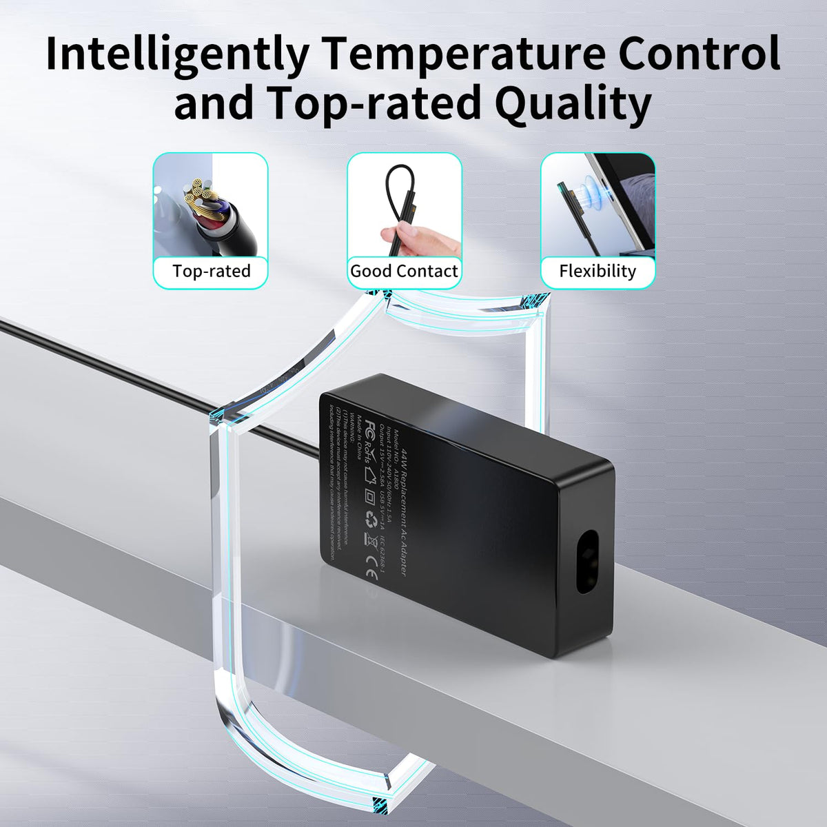 Zeshuo magnetic connector snapping into place for quick charging