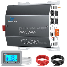 ZETAWALE 1500W inverter showing clean, stable AC power for appliances