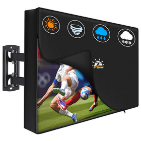 Zettum Outdoor TV Cover on a 58-inch screen shields against weather and dust