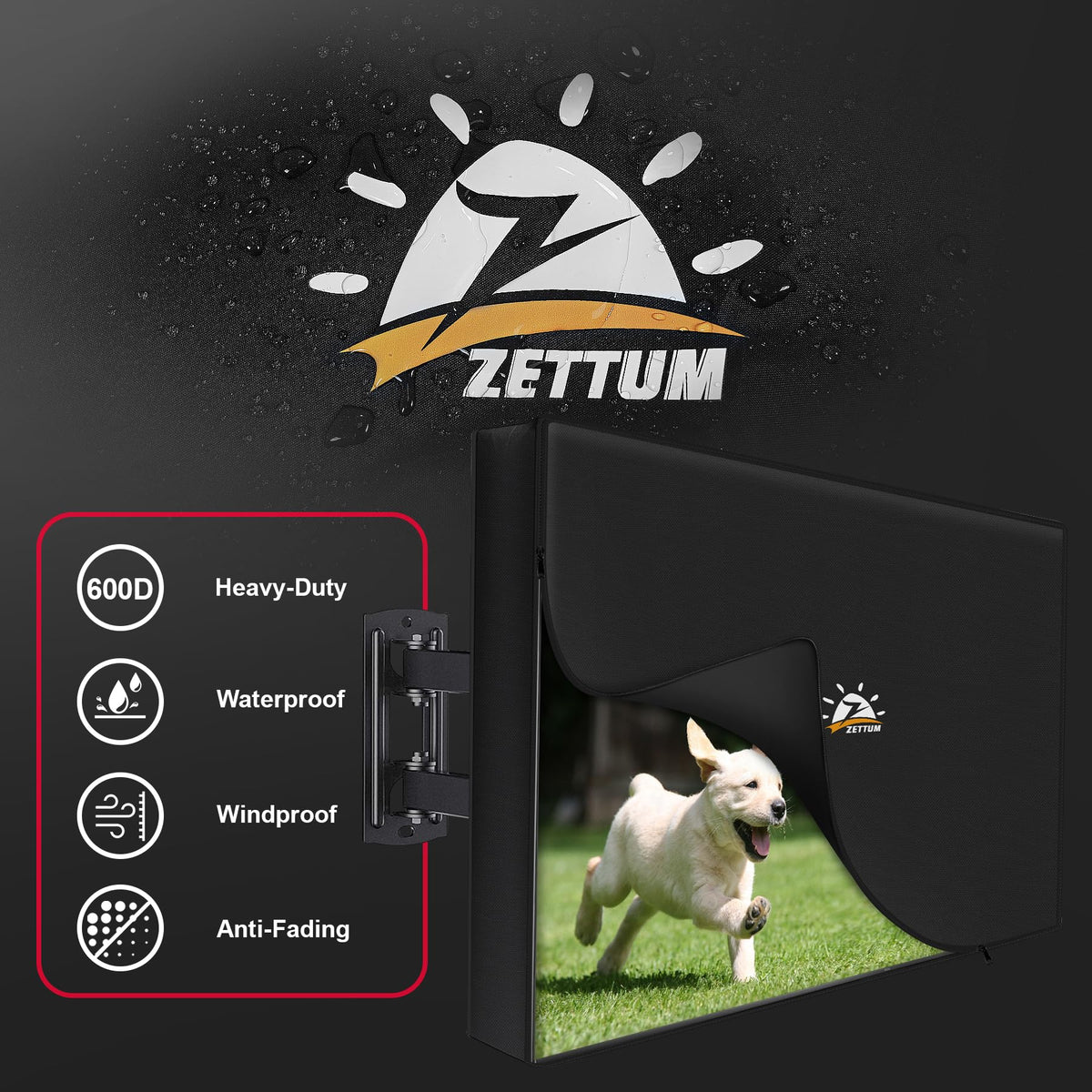 Zettum designed for 55–58 inch TVs for a snug fit