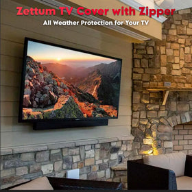 Measuring tape beside Zettum cover illustrating 64L x 6D x 39H sizing to confirm fit
