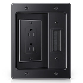 ZEXMTE front brush wall plate displaying neat cable pass-through benefit