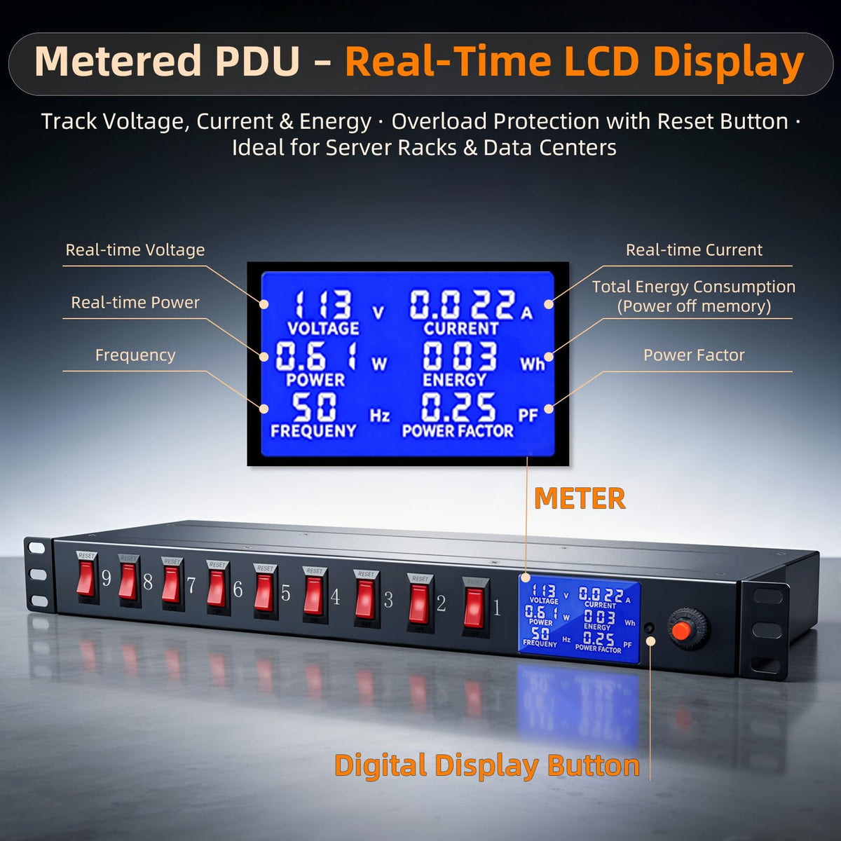 Zhangong 9-outlet PDU side view highlighting rugged metal housing.
