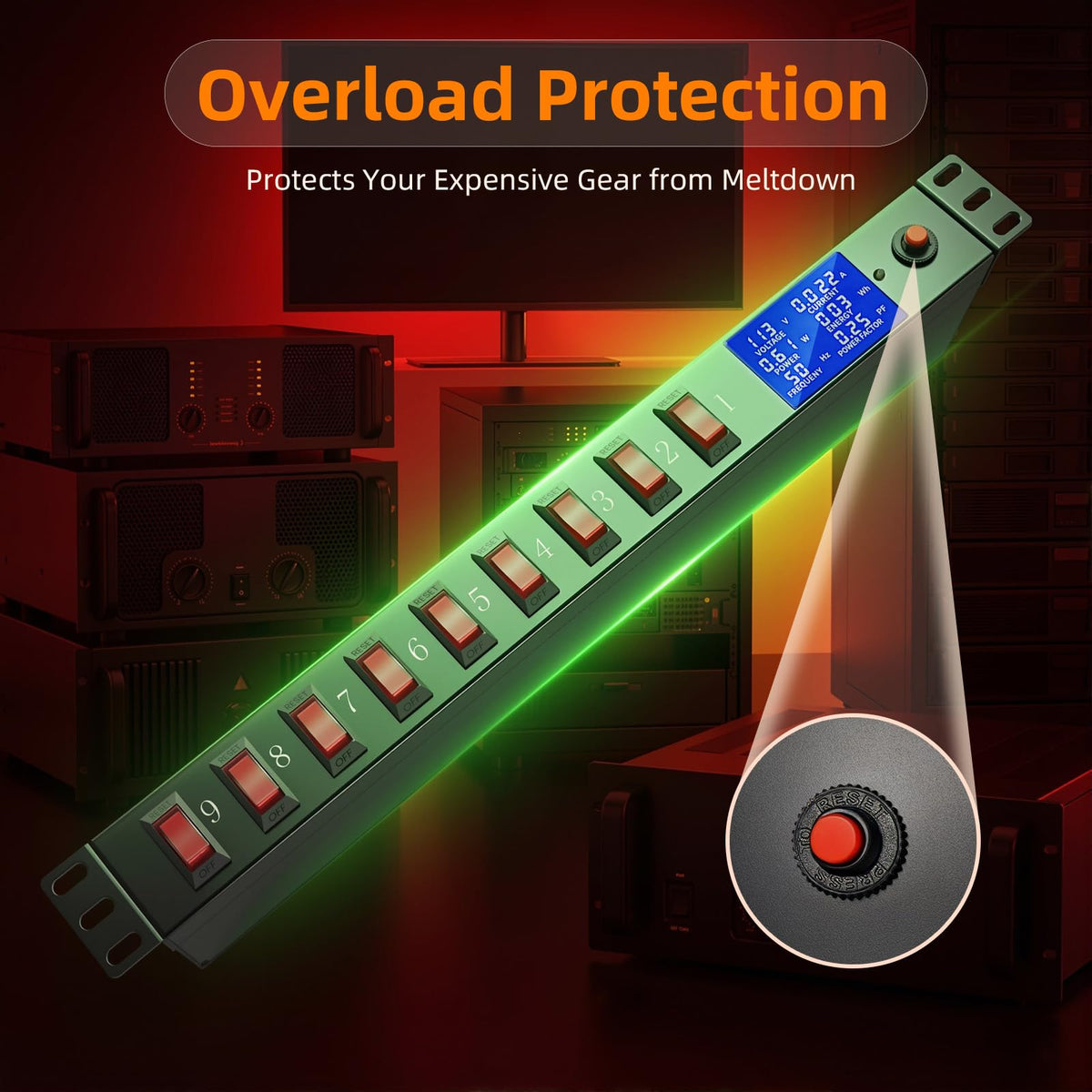 Zhangong PDU with monitoring display enables real-time load checks.