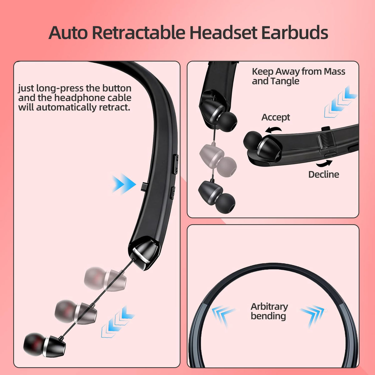 ZHAOGE neckband ergonomic design provides comfortable all-day wear.