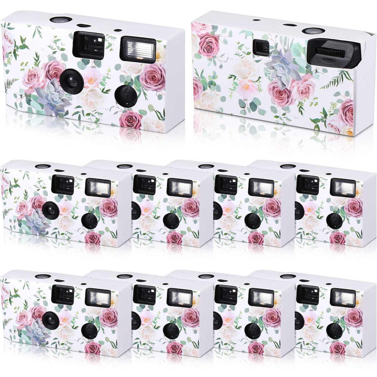 Zhengmy disposable camera with rose pink case captures candid wedding moments.