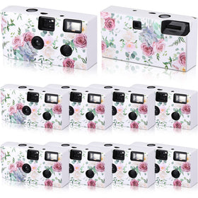 Zhengmy disposable camera with rose pink case captures candid wedding moments.