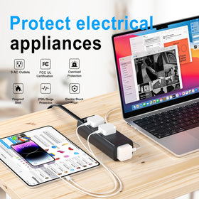 Zhenjiang weatherproof power strip with grounded plug and angled design