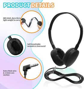 ZHENWAY durable wired headphones with 4ft cord shown in classroom use