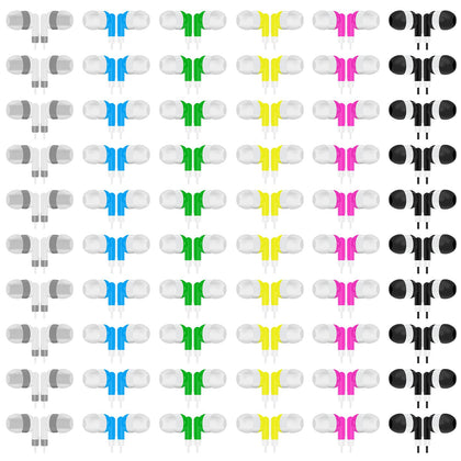 ZHENWAY earbuds bulk 60-pack in six colors for classrooms and groups.