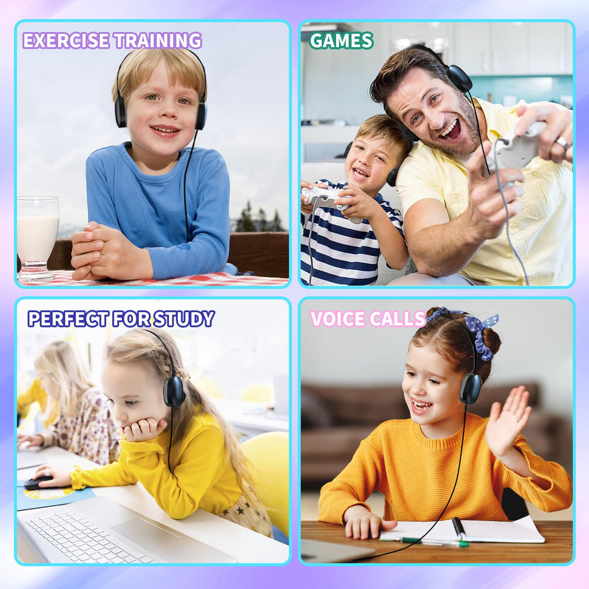 ZHENWAY multiuse headphones suitable for classroom, library, gym, and hotels