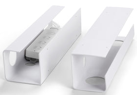 ZhiYo 2-pack under-desk cable tray demonstrates neat, safe cable storage.
