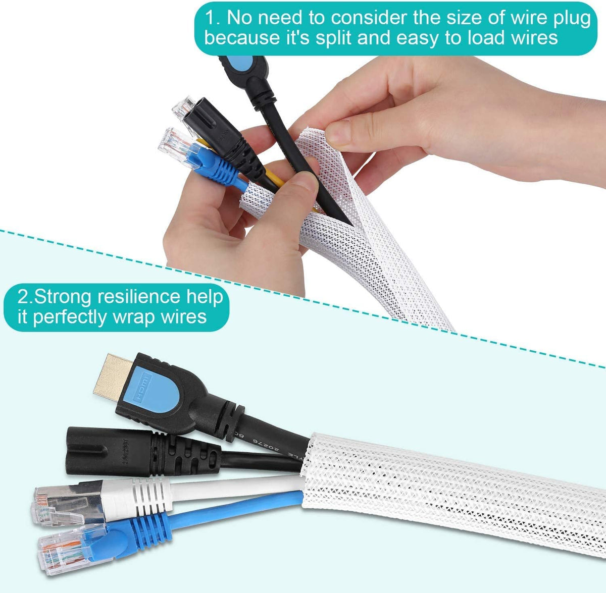 ZhiYo self-wrap action demonstrates quick, tool-free cable installation