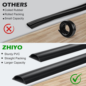 Sleek arc design blends with indoor floors while protecting cables.