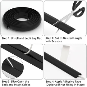 ZhiYo floor cable concealer protects cables from wear and pets.